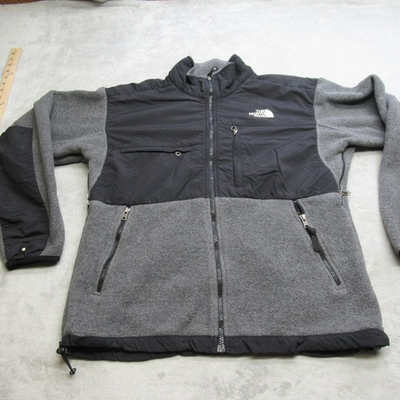 #ad North Face Denali Jacket Men Medium Black Fleece Full Zip Puffer Pockets Outdoor $39.90