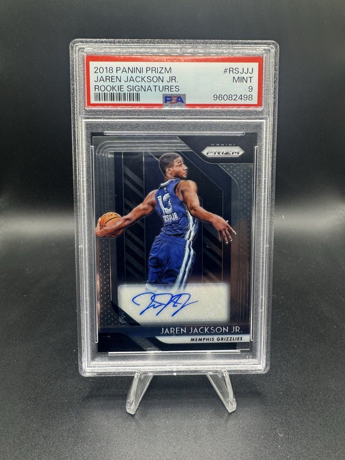 2018 PANINI PRIZM ROOKIE SIGNATURES AUTO #RSJJJ JAREN JACKSON JR. RC PSA 9
