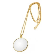 Magnifying Glass Necklace Monocle, 5X Necklace Magnifier with 1.6 Inch Glass Len