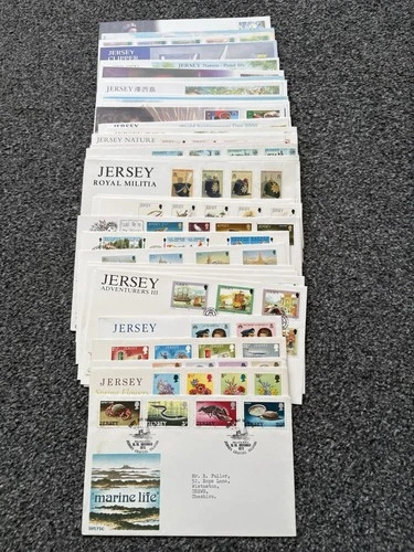 Job Lot of 48 Jersey First Day Covers & Covers FDC's 1972 - 2002 Lot #N46