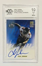 2001 Topps Certified Chad Johnson #TA-CJ Rookie Autograph BCCG 10 Bengals