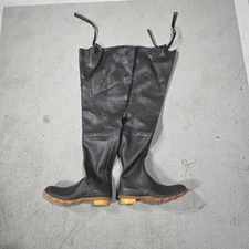 Cabelas Mens Black Waders Hip Boots Fishing Hunting Rubber USA Made