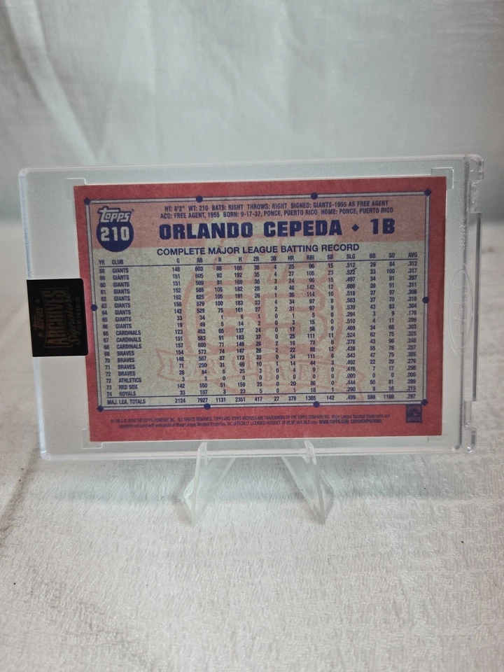 ORLANDO CEPEDA 2016 TOPPS ARCHIVES AUTOGRAPHED SIGNED # 210- 3 of 24!! RARE - Image 3 of 4