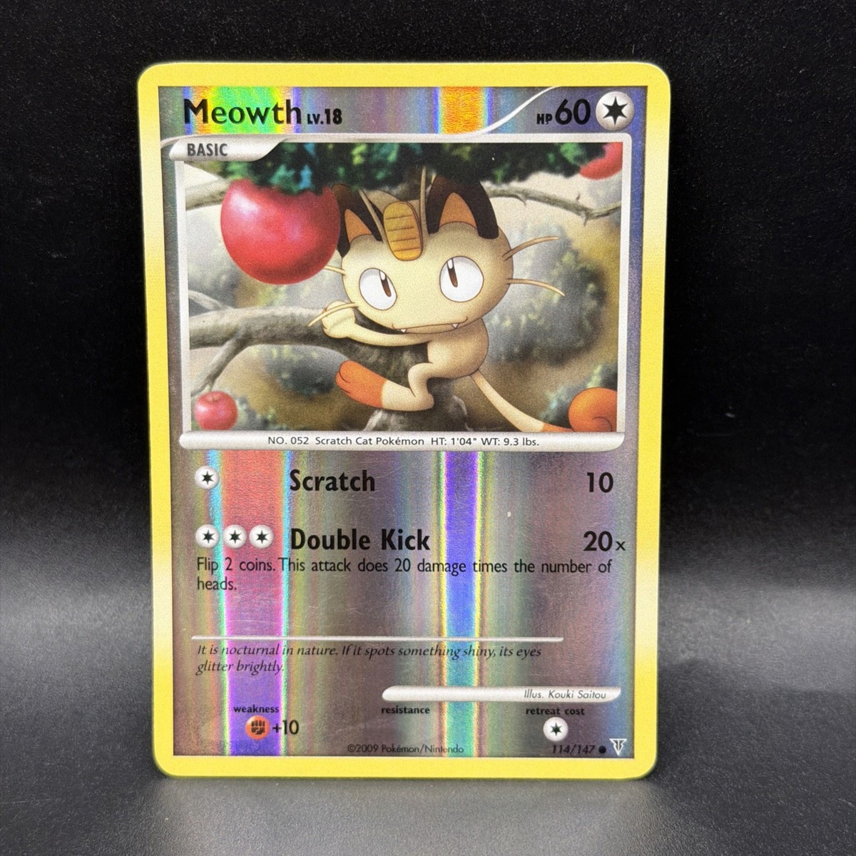2009 Pokemon MEOWTH Supreme Victors Set REVERSE HOLO Foil Platinum