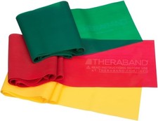 THERABAND Resistance Bands Set, Professional Beginner Set - Yellow/Red/Green