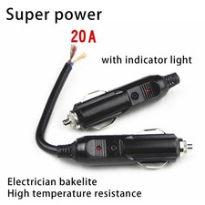 12v To 24v Car Cigarette Lighter Plug Male Head With Indicator Light Vehicle 1pc 12v To 24v Car Cigarette Lighter Plug Male Head With Indicator Light Vehicle 1pc