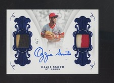 2019 Flawless Sapphire Ozzie Smith St Louis Cardinals HOF GU Dual Patch AUTO 4/7