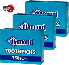 Diamond Flat Toothpicks 750ct, 3 Pack