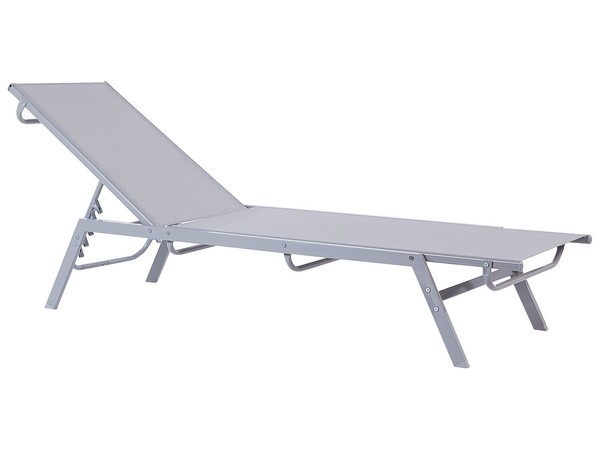 Moderne Gartenliege Aus Stahl Polyester In Grau Verstellbare RüCkenlehne Noli-image