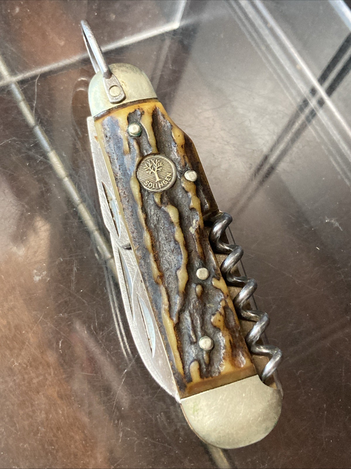 Vintage Boker Tree Brand Germany Stag Scout Utility Pocket Knife Used Decent