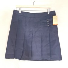 School Uniform Navy Blue Pleated Scooter Skirt Adjustable Waist Size 18 NWT