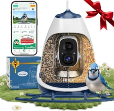 Smart Bird Feeder with Camera Solar Powered, Wireless Outdoor Smart Birdhouse wi