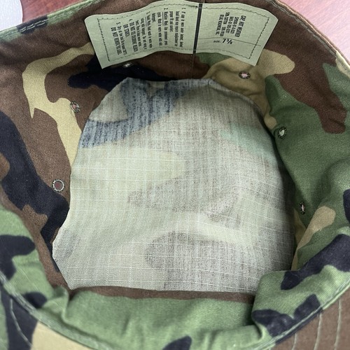 US Army Military Issue BDU Woodland Camo Hot Weather Cap Mütze Size 7 3/8 - Bild 5 von 7