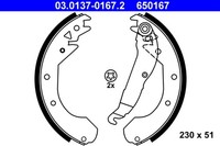 ATE Bremsbackensatz 03.0137-0167.2 FüR Opel CC Kadett Rekord T85 Combo Manta C15