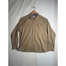 Wrangler Flex for Comfort Mens XL Khaki Tan Long Sleeve Button Down Shirt