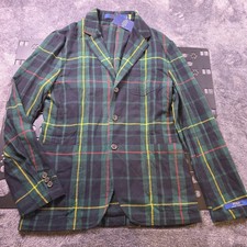 Polo Ralph Lauren Tartan Plaid Flannel Sport Coat Mens M Jacket Surgeons Cuff