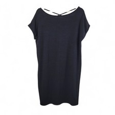 GAP Womens Black Short Sleeve Basic Shift Dress SZ M Minimalist Knit NWT