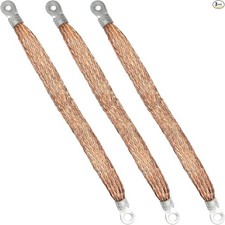 3PCS Automotive Ground Strap, Flat Braided Copper Grounding Cable Straps 3 PCS