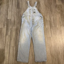 Vintage OshKosh Vestbak Union Made Sanforized Striped Overalls Size 42x34 USA
