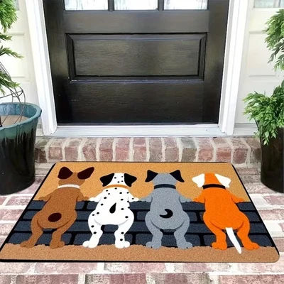 Lustig - HUNDE Fans --  1  Fußmatte ca.60a x 40cm mit Tiermotiv-rechteck -2x da - Bild 1 von 3