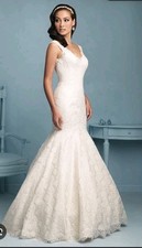 Allure Bridal 9201 Gown Wedding Ivory lace Dress - Size 12