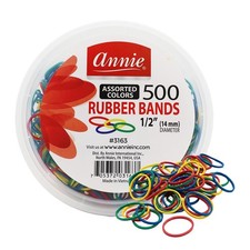 Annie Rubber Bands for Hair, 14mm Medium, 500 500 Count Pack of 1 , Assorted