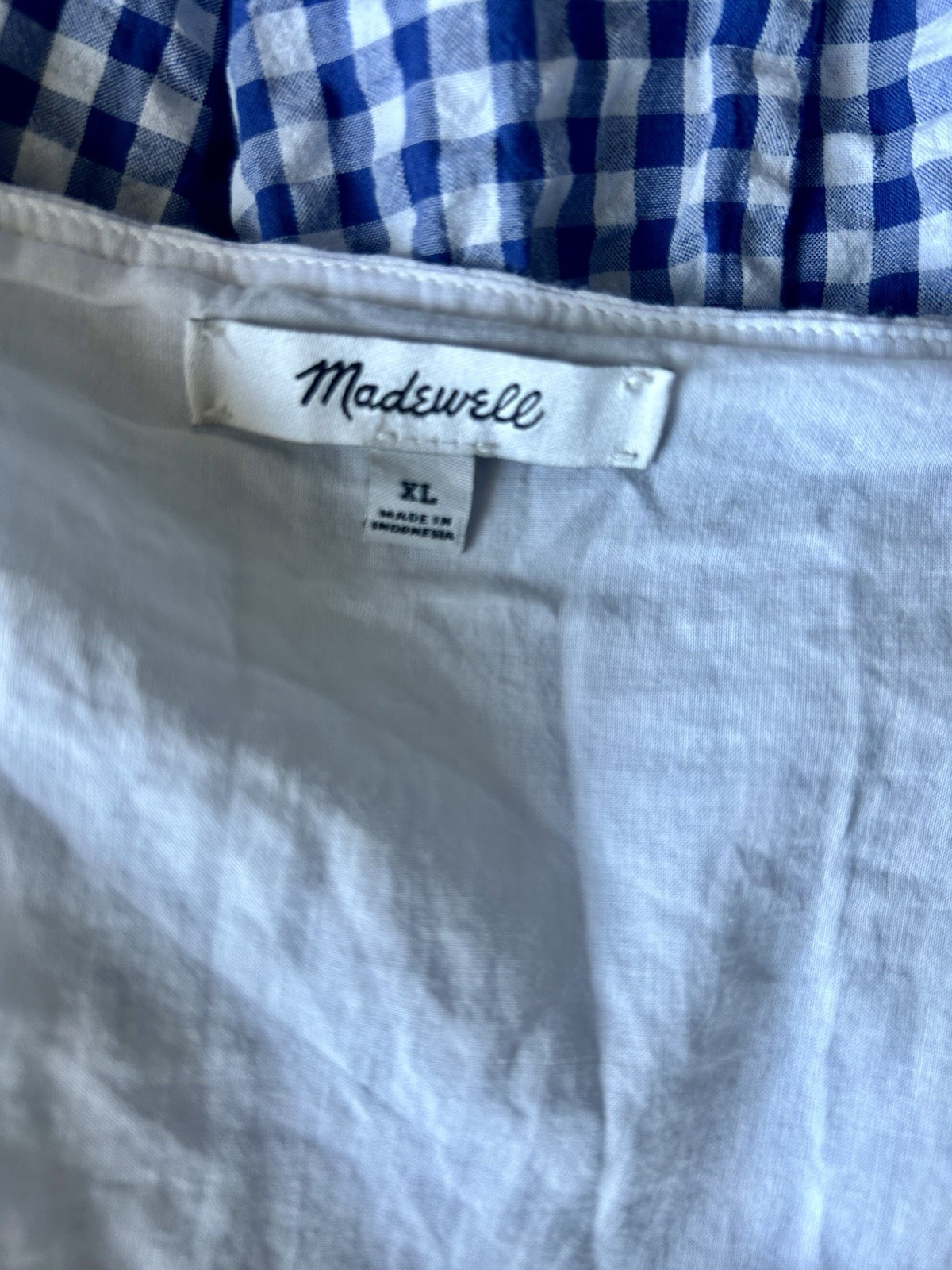 Madewell Patchwork GinghamButton Front Tiered Mid… - image 10