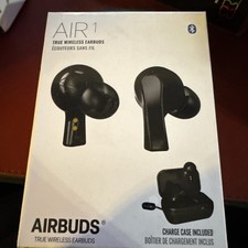 Airbuds Wireless Earbuds With Charging Case, Black, Brand New