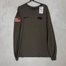 Nike Missouri Tigers Mizzou Long Sleeve Shirt Mens Medium Olive Green NWT