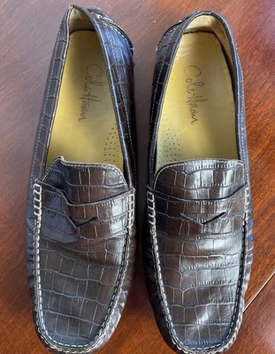COLE HAAN Shoes Howland Penny Loafer Driving Moccasin Croc  display picture 1