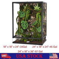 Reptile Tall Tank Toughened Glass Reptile Tank, Double Hinge Door Anti Escape