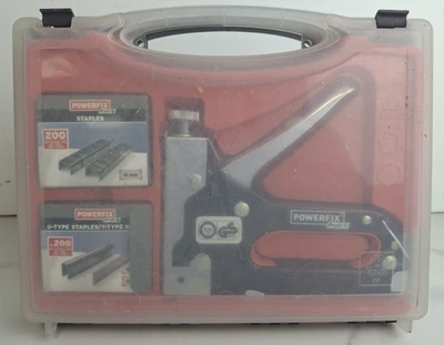 Powerfix Tacker mit Tackerklammern und Koffer Handgerät Schule Arbeitsgeräte J3371 - Bild 1 von 4