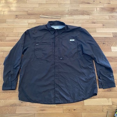 Gander Mountain Guide Series Mens 2XL Fishing Shirt Brown Long Sleeve Ventilated
