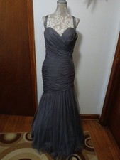 Wtoo Draped Tulle Dark Gray Mermaid Gown Size 12