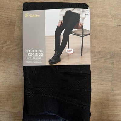 Gefütterte Leggings In Jeansoptik Schwarz Tchibo Gr. L (44/46)