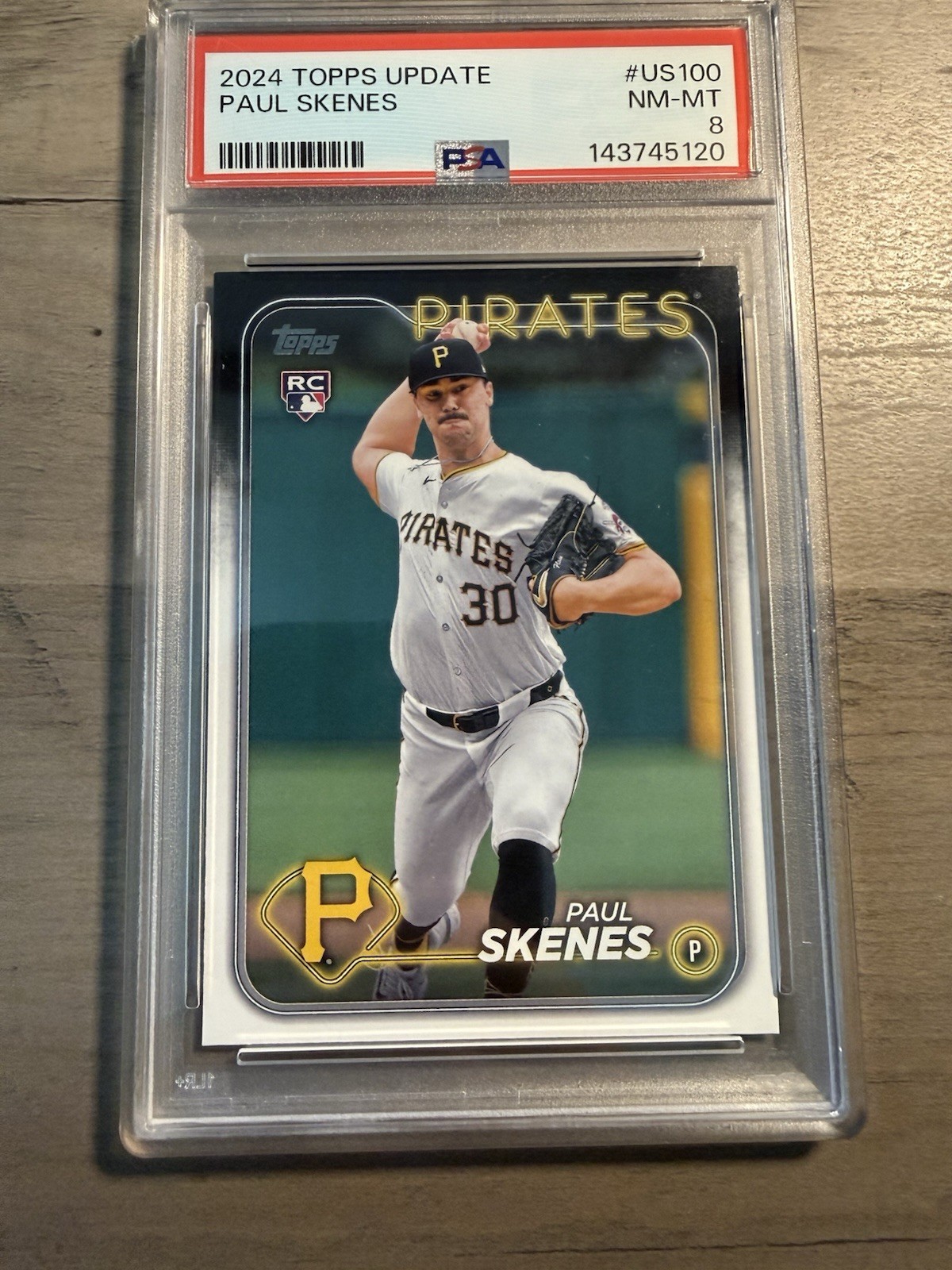 Paul Skenes 2024 Topps Update Series Rookie Card PSA 8