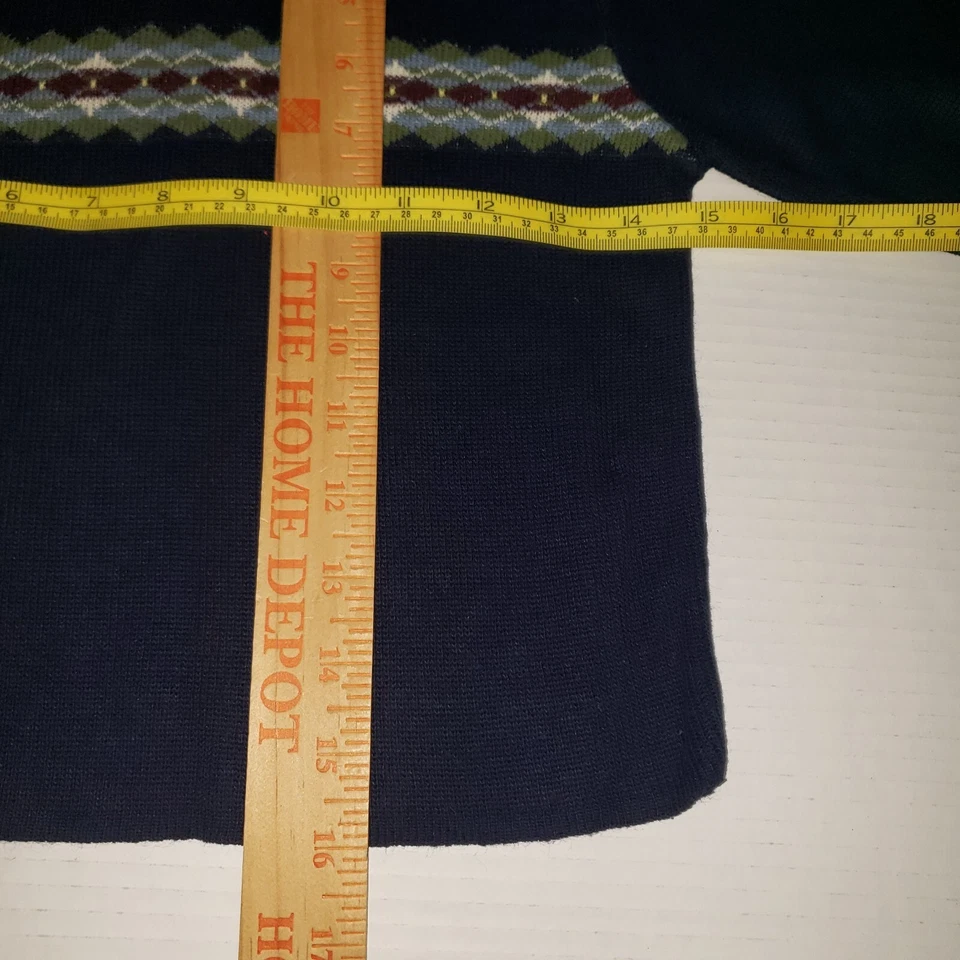 Boys The Original Arizona Jean Company V Neck Knit Sweater Small Blue Diamond  - Image 4 of 4