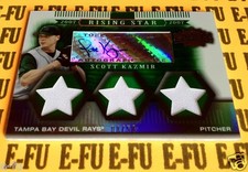 2007 Topps Triple Threads SCOTT KAZMIR 3 x Jersey Swatch Auto Emerald #ed 08/50