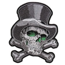 Top Hat Skull Cross Bones Jacket Vest MC Outlaw 4 inch Biker Patch