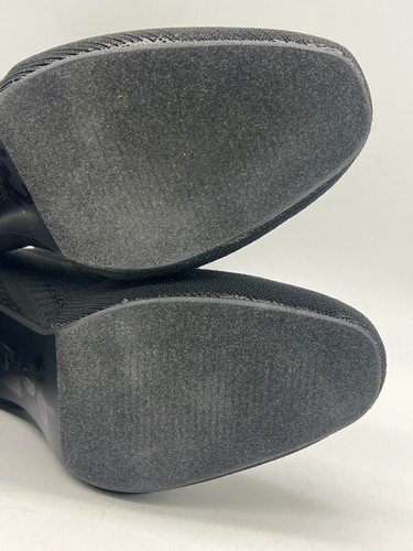 Via Pinky Black Stretchy Fabric Ankle Boots Chunky Heel Women's Sz 6 - Picture 9 of 18