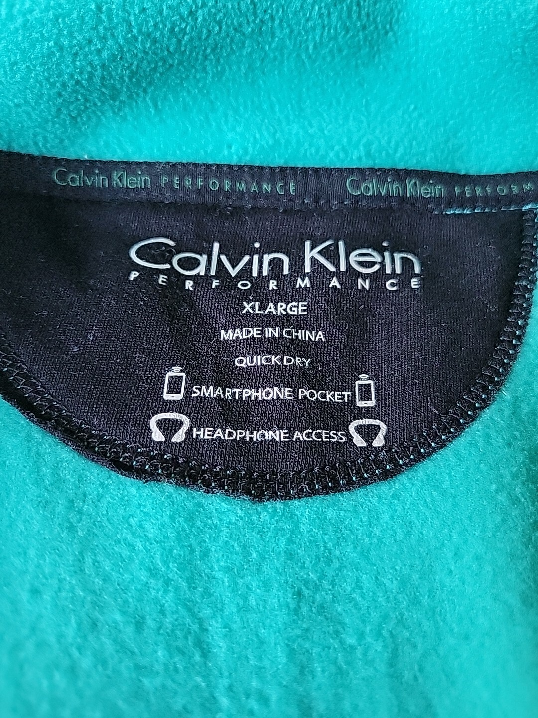 Calvin Klein Performance Womens XL Fleece Vest Teal  Quick Dry Phone Pocket thumbnail 5