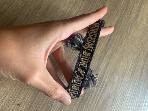 j'adore woven designer bracelet