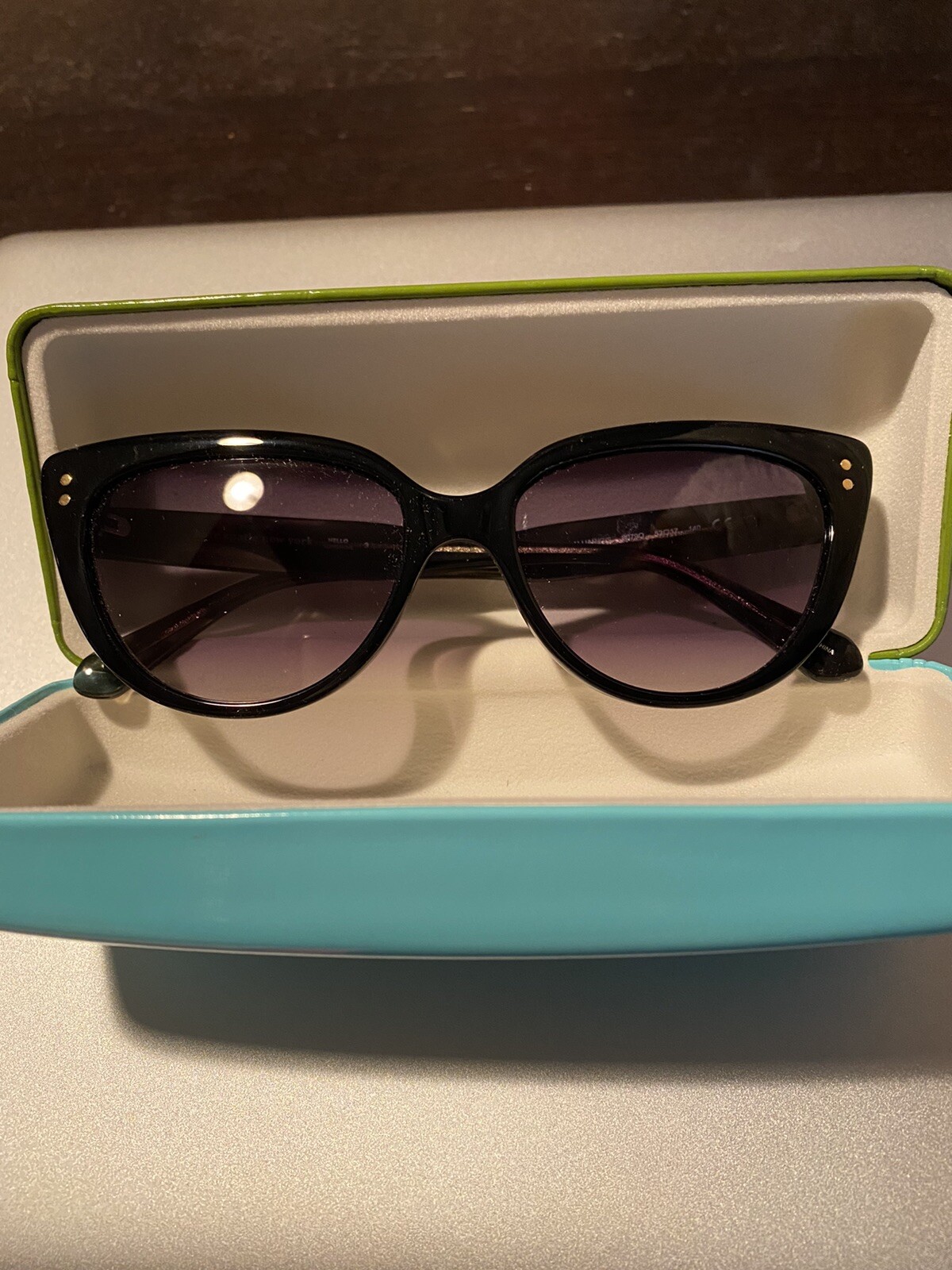 Authentic Kate Spade Alijah/G/S Cat Eye Sunglasses Black Gradient with