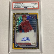 2024 Bowman Chrome Gold Shimmer Jorge Marcheco ROOKIE Auto 36/50 PSA 9 PS