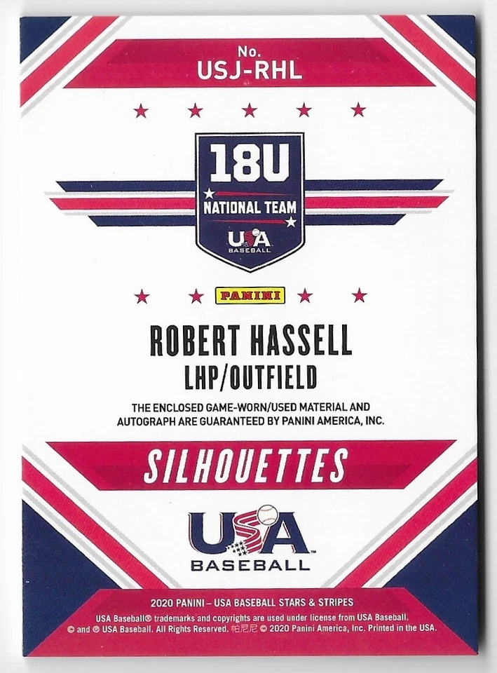 Robert Hassell 2020 USA Stars & Stripes Black Gold Autograph Jersey #USJRHL /49 - Image 2 of 2