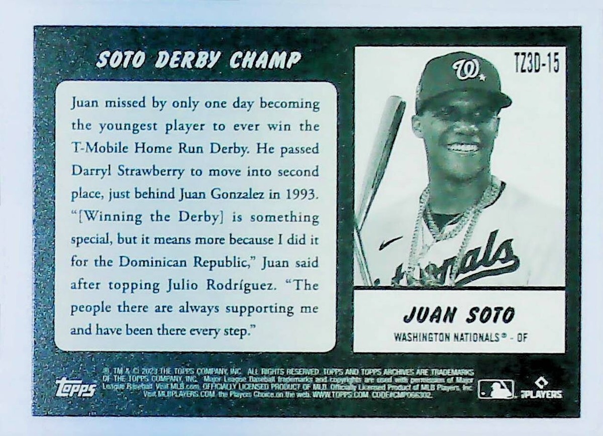 2023 Topps Archives 1954 TARZAN 3D TZ3D-15 JUAN SOTO COLORADO