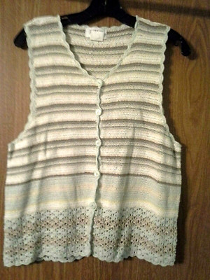 Classic Elements woman sweater vest cardigan linen/cotton/rayon size see descrip