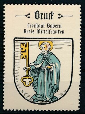 Advertising stamp / collector's stamp Kaffee Hag (around 1925): coat of arms Bruck Middle Franconia