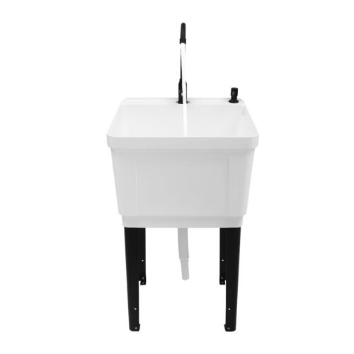 Utility Sink Laundry Tub Freestanding Utility Sink with Stainless Steel Faucet - Picture 12 of 20