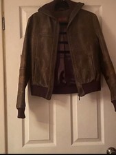 Ladies Black Leather Jacket Size 12